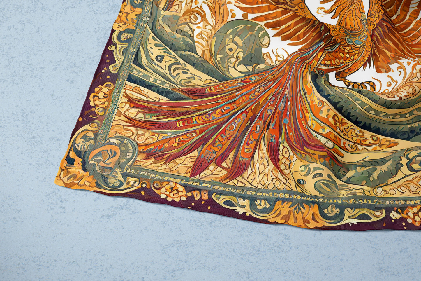 Regal Rise Hand-rolled Silk Twill Scarf