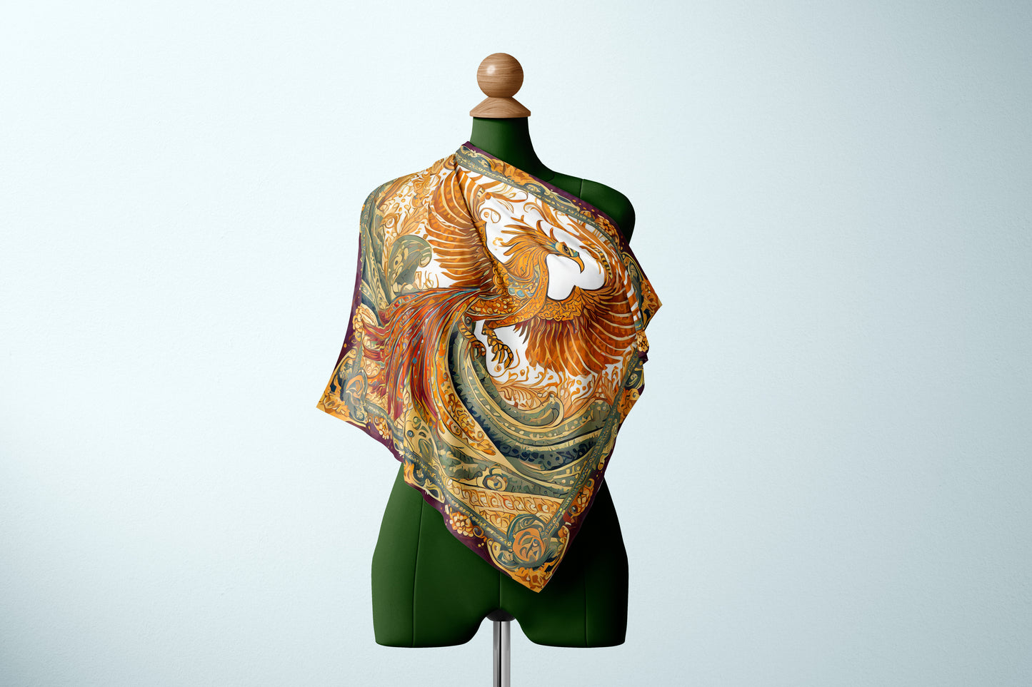 Regal Rise Hand-rolled Silk Twill Scarf