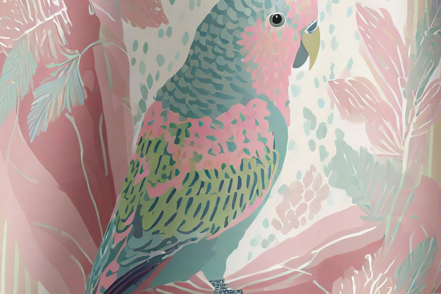 Tropical Pink Whispers Hand-rolled Silk Twill Scarf