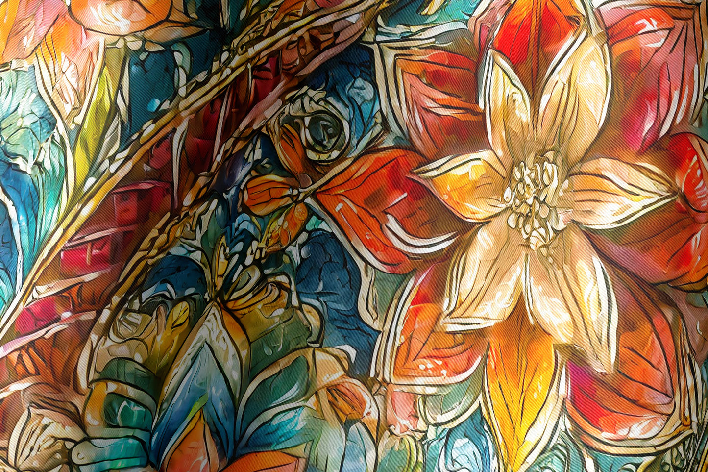 Floral Finesse Hand-rolled Silk Twill Scarf