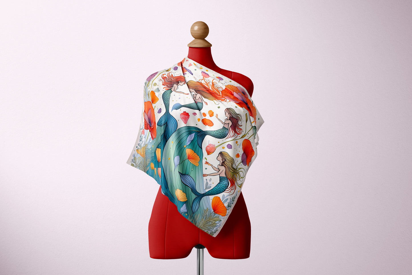 Ocean's Serenade Hand-rolled Silk Twill Scarf