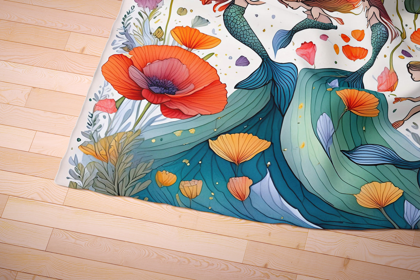 Ocean's Serenade Hand-rolled Silk Twill Scarf