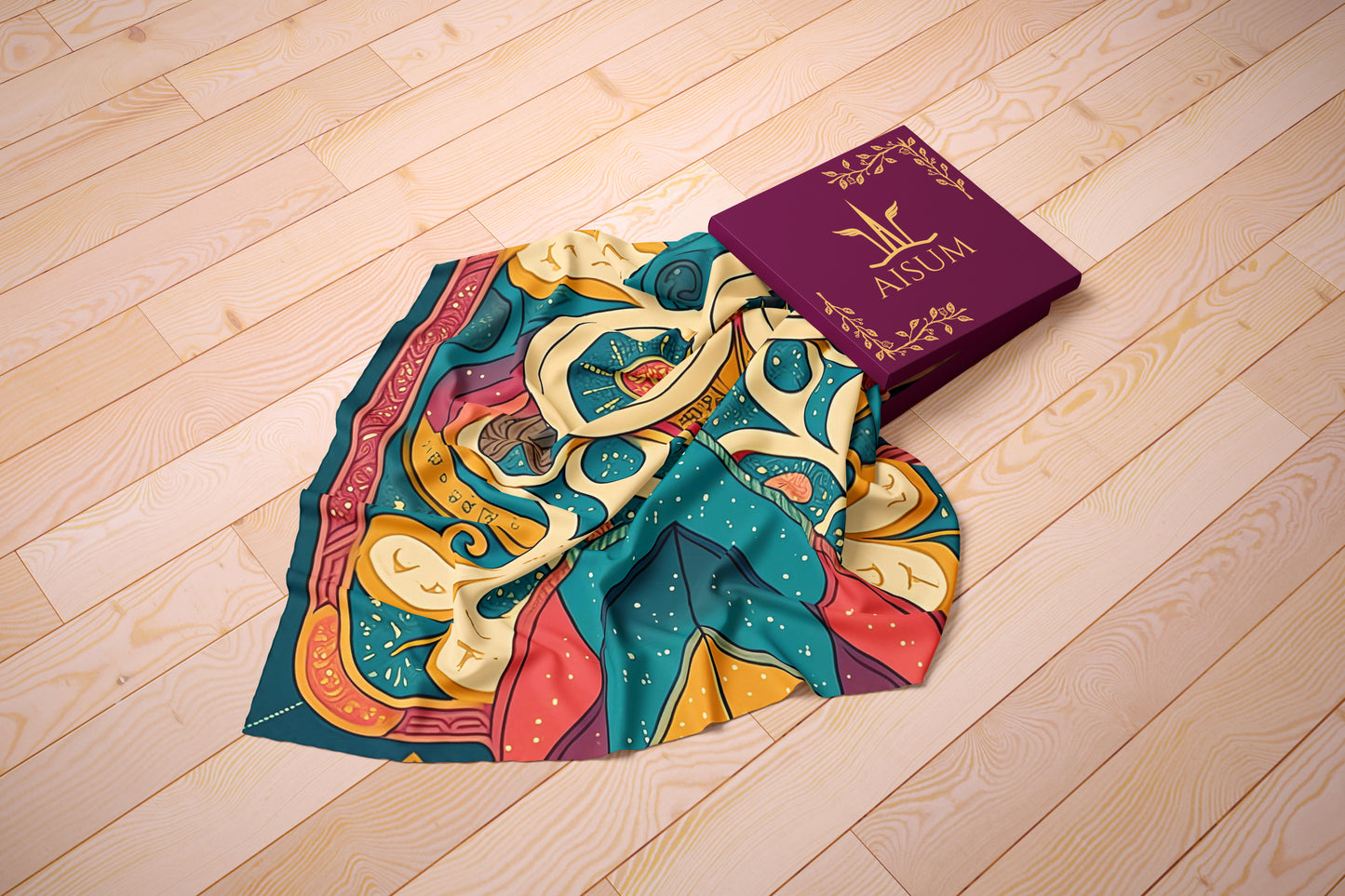 Mystic Glyphs Hand-rolled Silk Twill Scarf