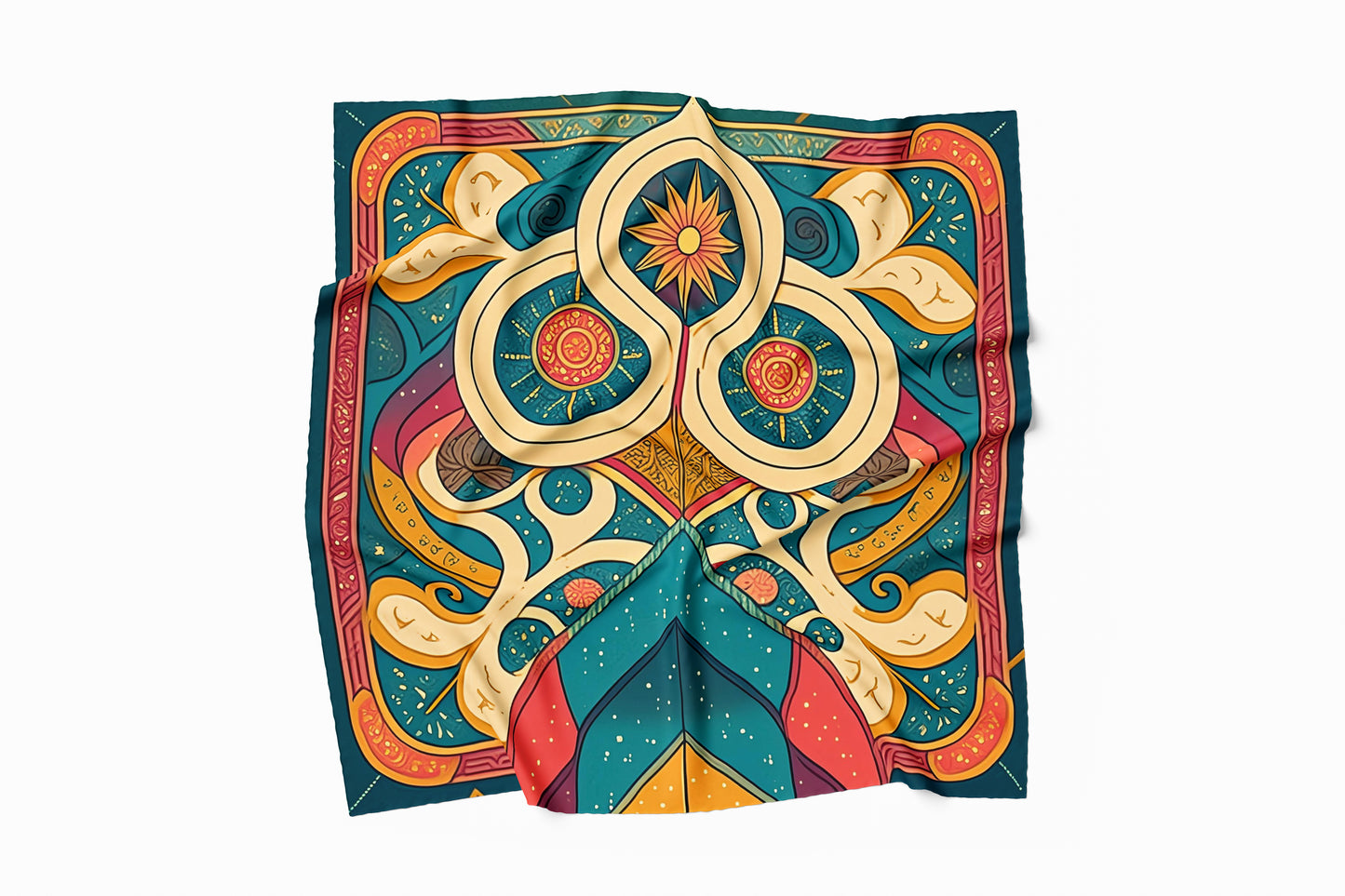 Mystic Glyphs Hand-rolled Silk Twill Scarf
