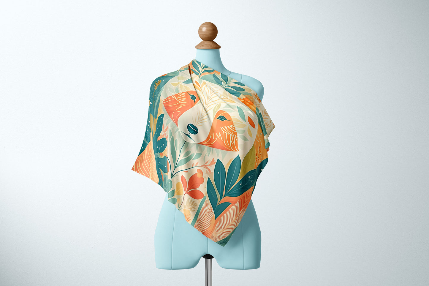 Sublime Sylvan Hand-rolled Silk Twill Scarf