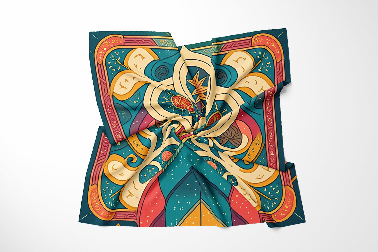 Mystic Glyphs Hand-rolled Silk Twill Scarf